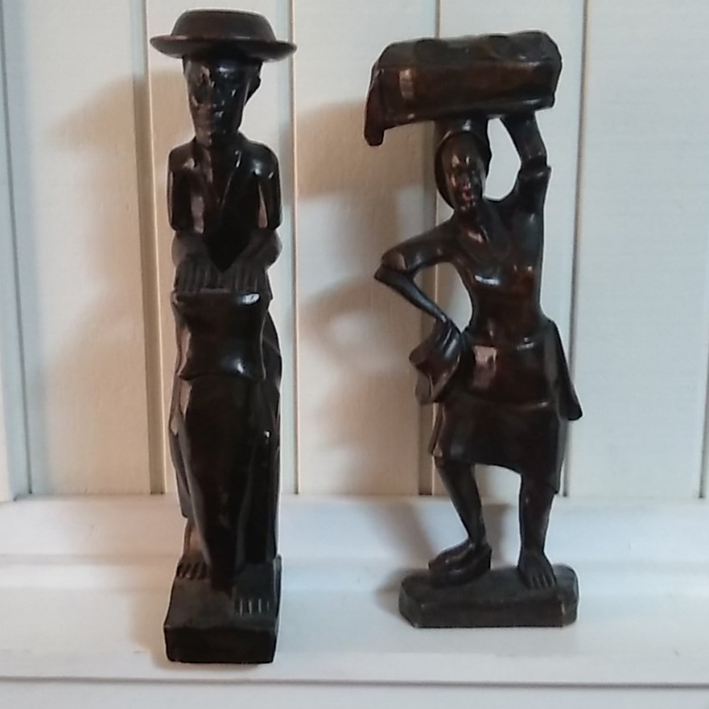 Vintage handmade wooden statue.